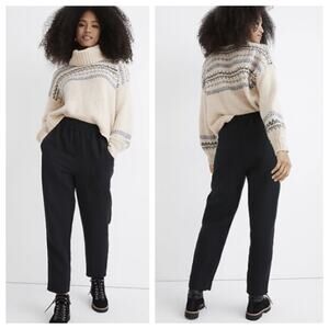 Madewell Women's Waffleback Pull-On High Rise Tapered Pants Black Size S